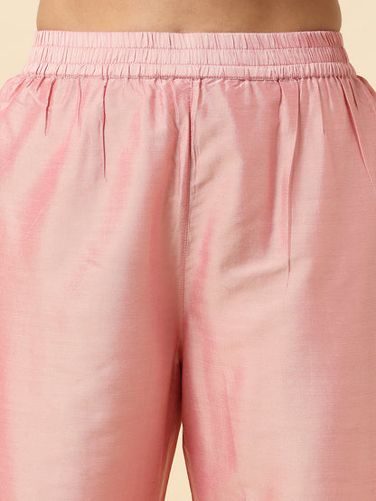 Kurti Palazzo Set for Women | Winter Wear Round Neck Poly Blend Fabric Embroidered Pattern