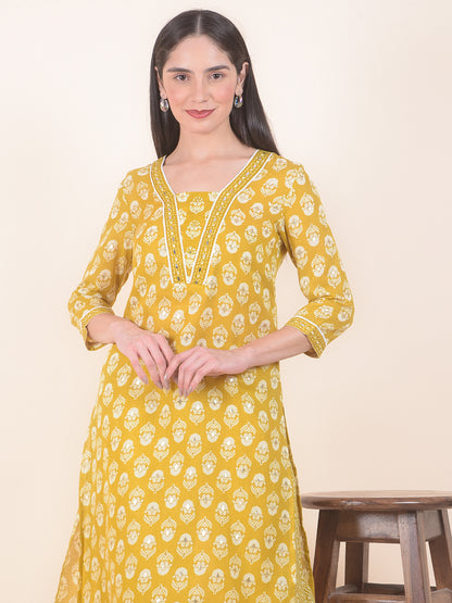 Kurti for Women l Breathable & Soft with Color Fastness Regular Fit Printed Pattern