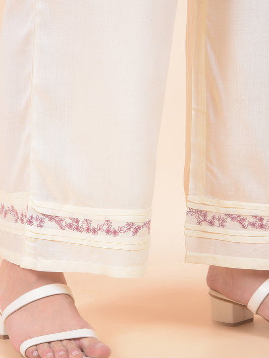 Plazzo for Women l Breathable & Soft with Color Fastness Regular Fit Cotton Blend Fabric Solid Pattern