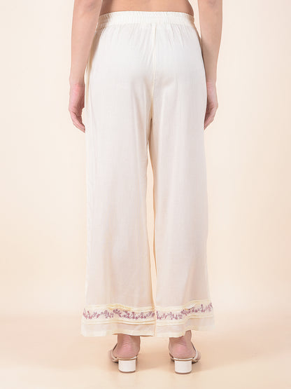 Plazzo for Women l Breathable & Soft with Color Fastness Regular Fit Cotton Blend Fabric Solid Pattern