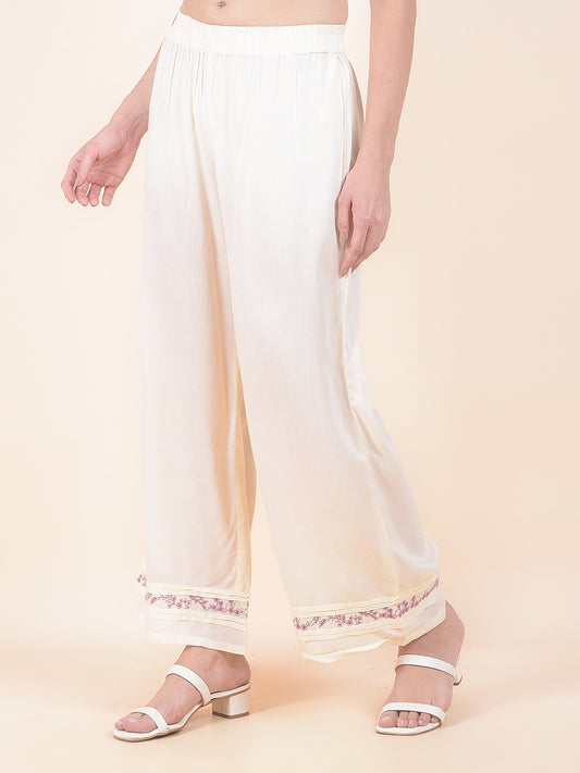 Plazzo for Women l Breathable & Soft with Color Fastness Regular Fit Cotton Blend Fabric Solid Pattern