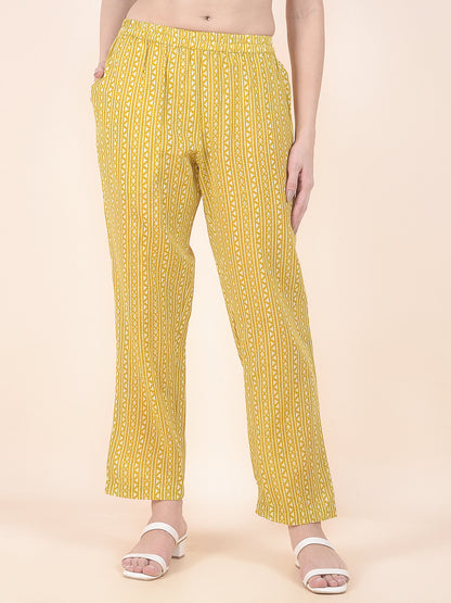Plazzo for Women l Breathable & Soft with Color Fastness Regular Fit Cotton Fabric Printed Pattern