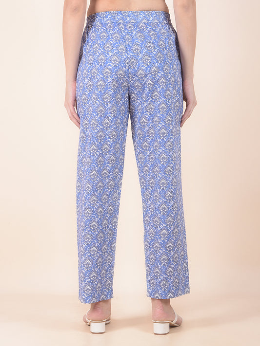 Plazzo for Women l Breathable & Soft with Color Fastness Regular Fit Cotton Fabric Printed Pattern