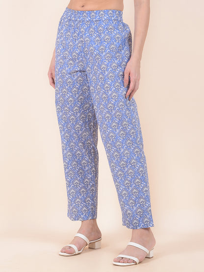 Plazzo for Women l Breathable & Soft with Color Fastness Regular Fit Cotton Fabric Printed Pattern
