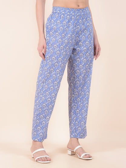 Plazzo for Women l Breathable & Soft with Color Fastness Regular Fit Cotton Fabric Printed Pattern