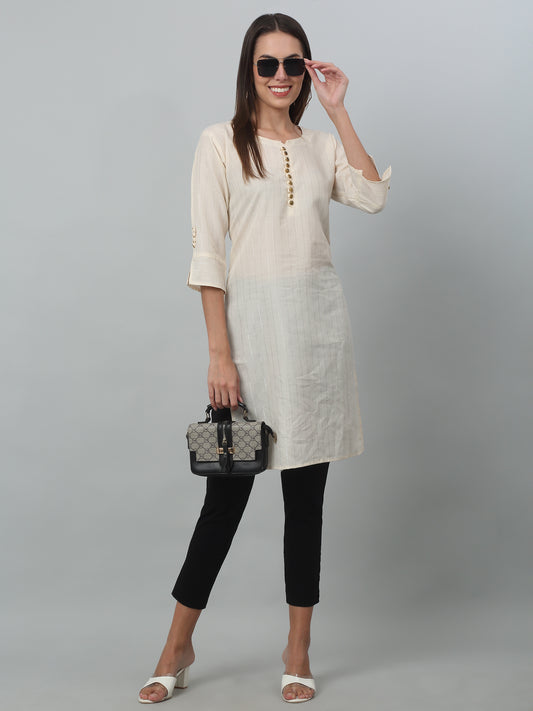 Women's Basic Regular Fit Black Flat Front Mid rise Kurti Pant