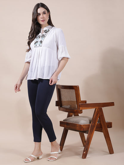 Pant for Women l Breathable & Soft with Color Fastness Regular Fit Cotton Blend Fabric Solid Pattern