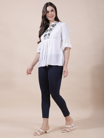 Pant for Women l Breathable & Soft with Color Fastness Regular Fit Cotton Blend Fabric Solid Pattern