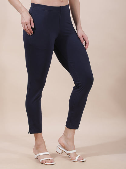 Pant for Women l Breathable & Soft with Color Fastness Regular Fit Cotton Blend Fabric Solid Pattern