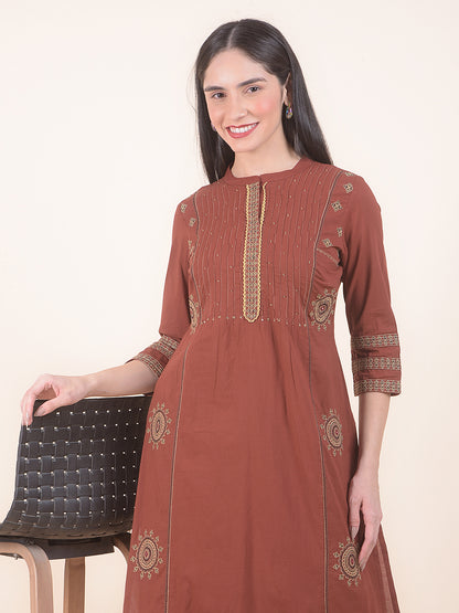 Kurti for Women l Breathable & Soft with Color Fastness Regular Fit Printed Pattern