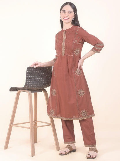Kurti for Women l Breathable & Soft with Color Fastness Regular Fit Printed Pattern
