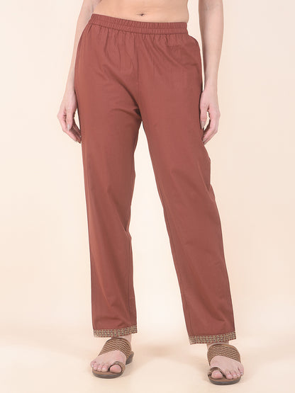 Plazzo for Women l Breathable & Soft with Color Fastness Regular Fit Cotton Fabric Solid Pattern