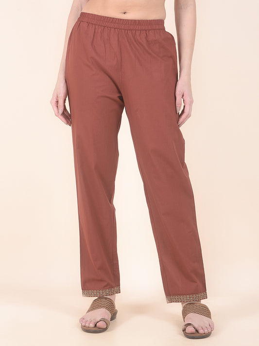 Plazzo for Women l Breathable & Soft with Color Fastness Regular Fit Cotton Fabric Solid Pattern