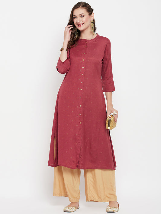 Cantabil Women Brick Red Kurti (7135782830219)