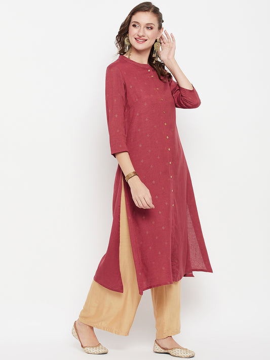 Cantabil Women Brick Red Kurti (7135782830219)