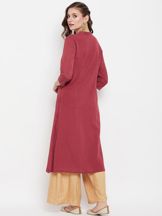 Cantabil Women Brick Red Kurti (7135782830219)