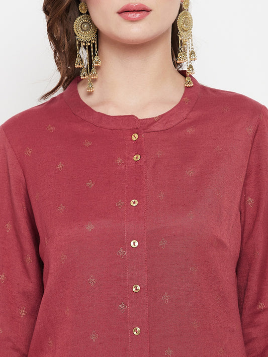 Cantabil Women Brick Red Kurti (7135782830219)