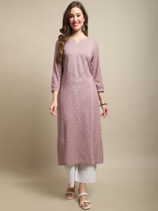 Cantabil Women Light Purple Kurti (7121542578315)