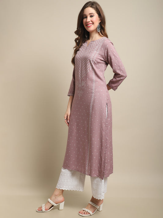 Cantabil Women Light Purple Kurti (7121542578315)