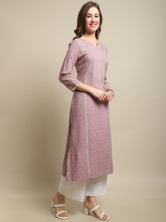 Cantabil Women Light Purple Kurti (7121542578315)