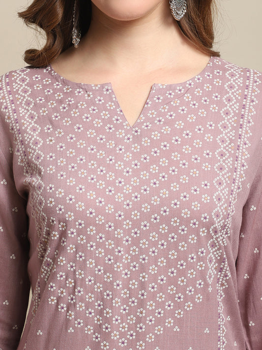 Cantabil Women Light Purple Kurti (7121542578315)