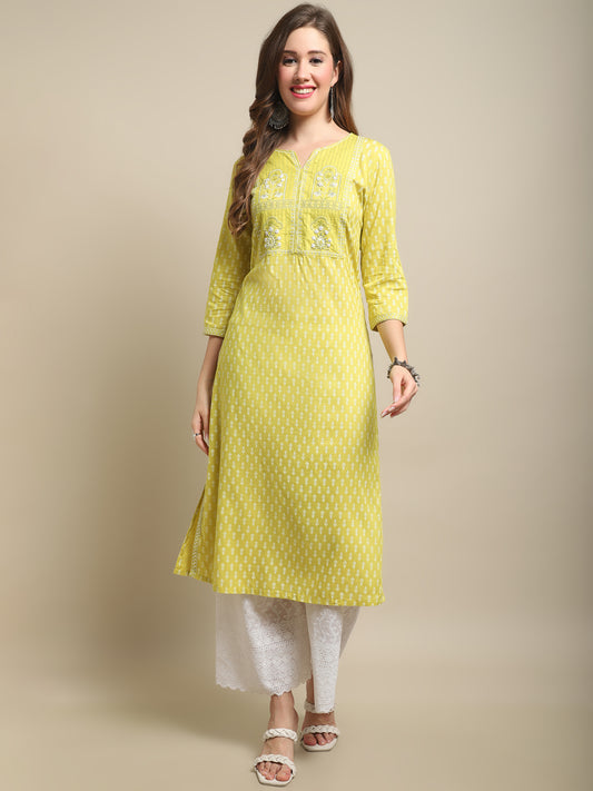 Cantabil Women Green Kurti (7121542348939)