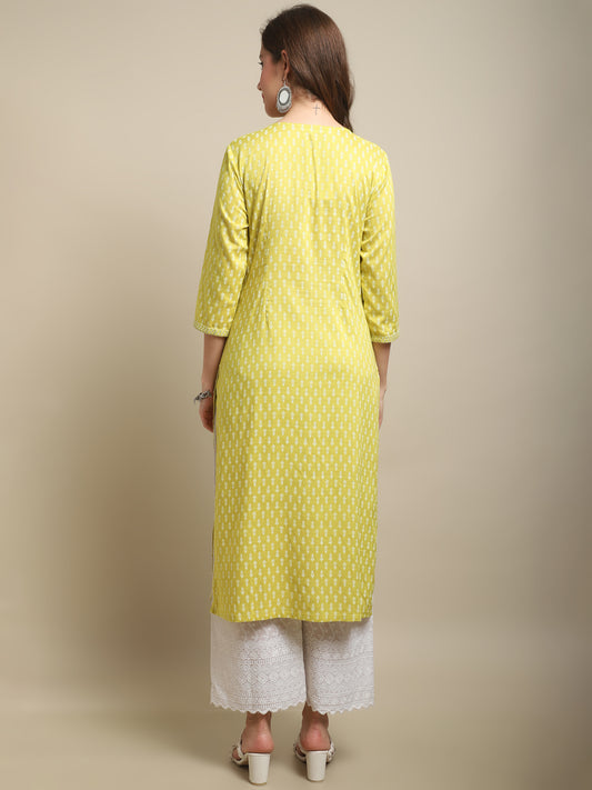 Cantabil Women Green Kurti (7121542348939)