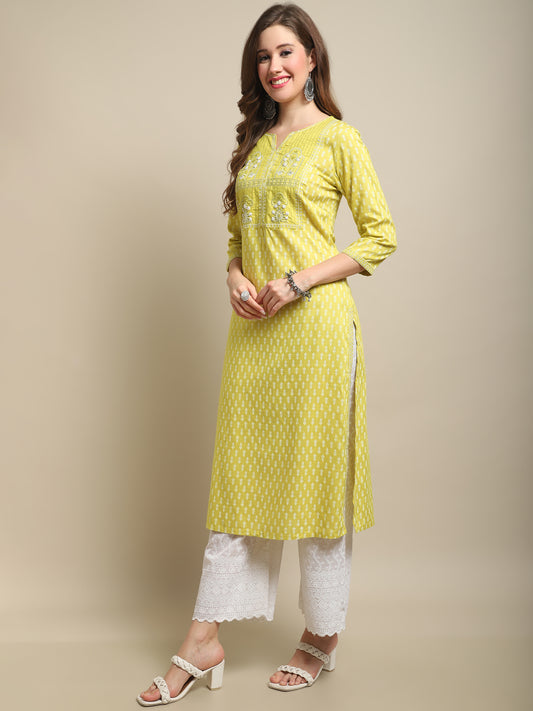 Cantabil Women Green Kurti (7121542348939)