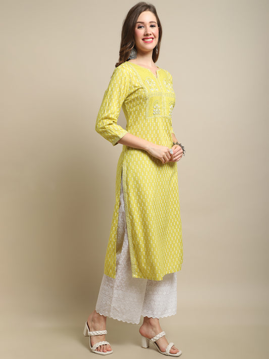 Cantabil Women Green Kurti (7121542348939)