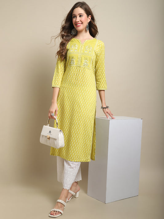Cantabil Women Green Kurti (7121542348939)