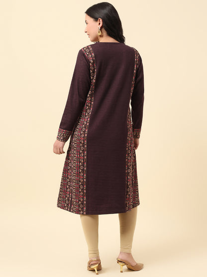 Kurti for Women | Winter Wear Round Neck Poly Cotton Fabric Printed Pattern