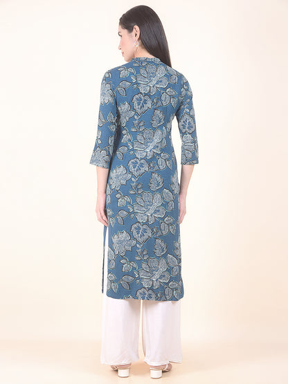 Kurti for Women l Breathable & Soft with Color Fastness Regular Fit Printed Pattern