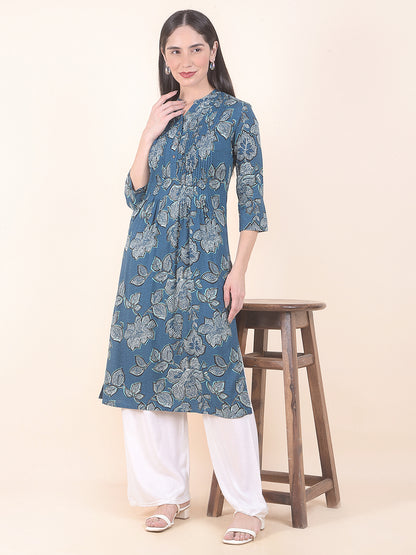 Kurti for Women l Breathable & Soft with Color Fastness Regular Fit Printed Pattern