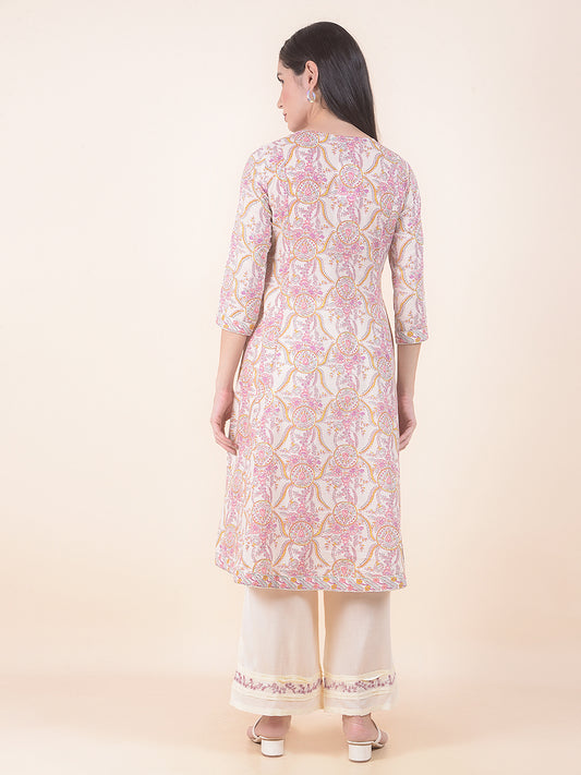 Kurti for Women l Breathable & Soft with Color Fastness Regular Fit Printed Pattern