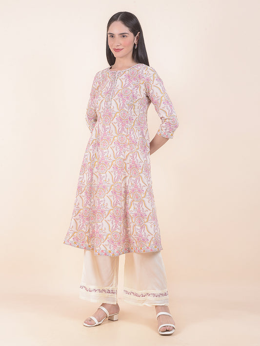 Kurti for Women l Breathable & Soft with Color Fastness Regular Fit Printed Pattern