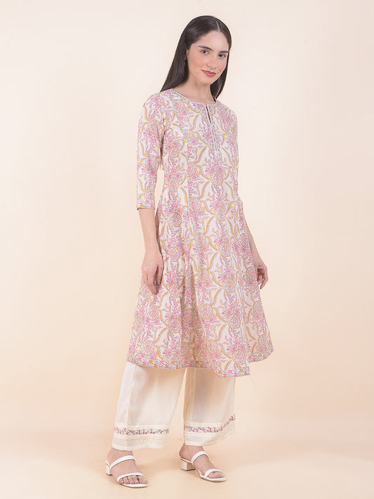 Kurti for Women l Breathable & Soft with Color Fastness Regular Fit Printed Pattern