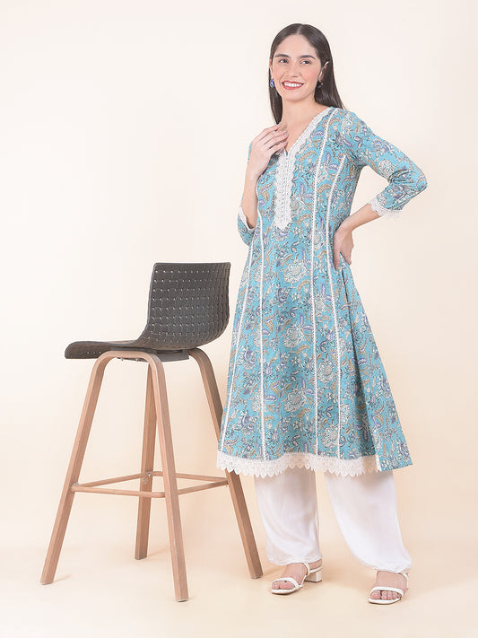 Kurti for Women l Breathable & Soft with Color Fastness Regular Fit Printed Pattern