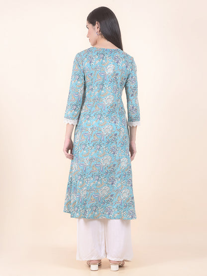 Kurti for Women l Breathable & Soft with Color Fastness Regular Fit Printed Pattern