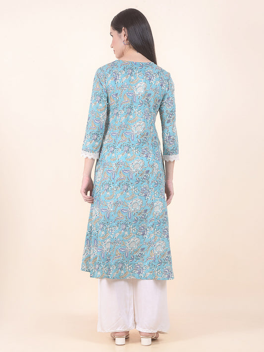 Kurti for Women l Breathable & Soft with Color Fastness Regular Fit Printed Pattern