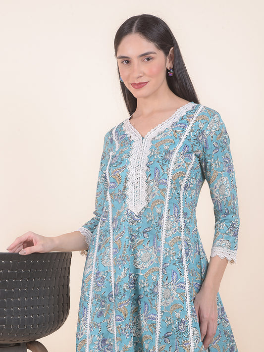 Kurti for Women l Breathable & Soft with Color Fastness Regular Fit Printed Pattern
