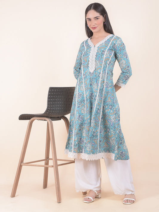 Kurti for Women l Breathable & Soft with Color Fastness Regular Fit Printed Pattern