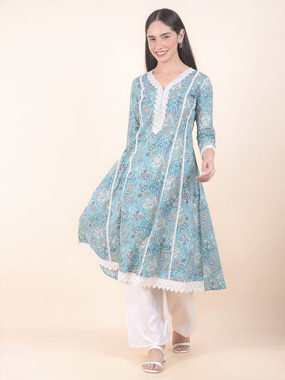 Kurti for Women l Breathable & Soft with Color Fastness Regular Fit Printed Pattern
