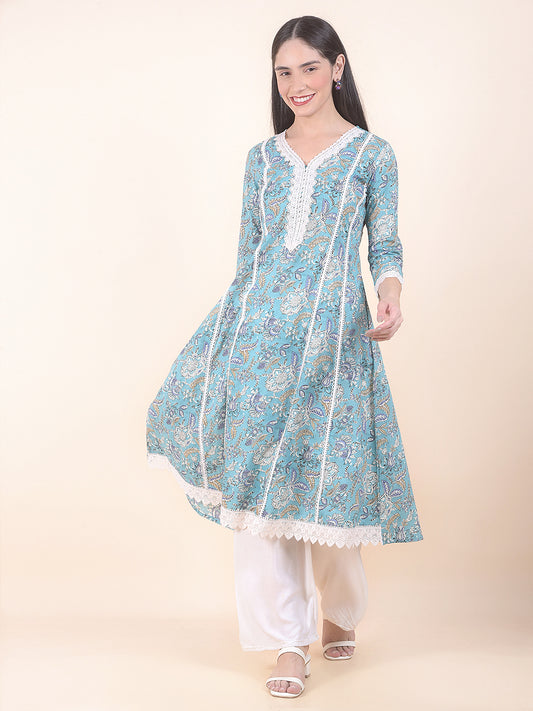 Kurti for Women l Breathable & Soft with Color Fastness Regular Fit Printed Pattern