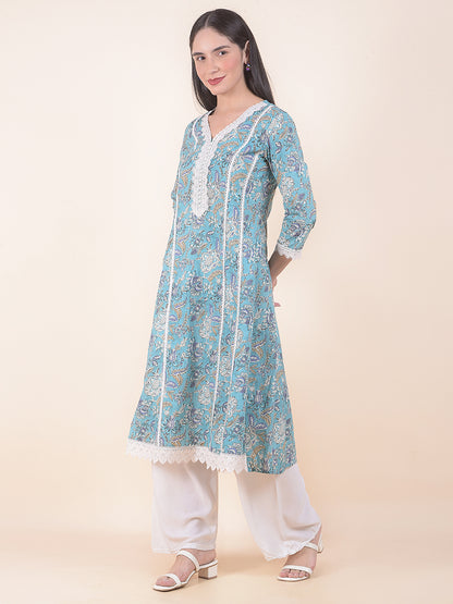 Kurti for Women l Breathable & Soft with Color Fastness Regular Fit Printed Pattern