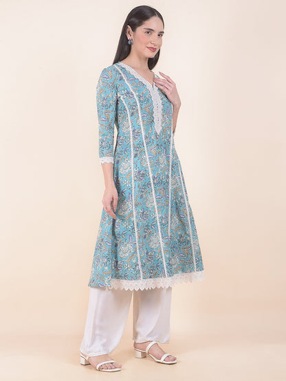 Kurti for Women l Breathable & Soft with Color Fastness Regular Fit Printed Pattern