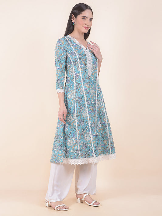 Kurti for Women l Breathable & Soft with Color Fastness Regular Fit Printed Pattern