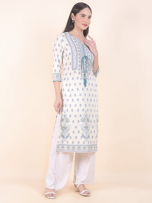 Kurti for Women l Breathable & Soft with Color Fastness Regular Fit Printed Pattern