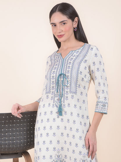Kurti for Women l Breathable & Soft with Color Fastness Regular Fit Printed Pattern