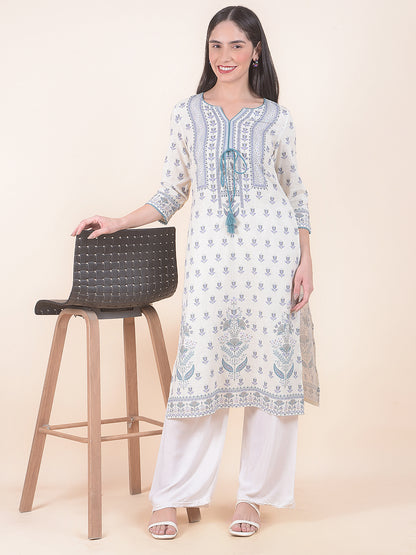 Kurti for Women l Breathable & Soft with Color Fastness Regular Fit Printed Pattern