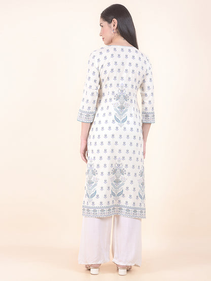 Kurti for Women l Breathable & Soft with Color Fastness Regular Fit Printed Pattern
